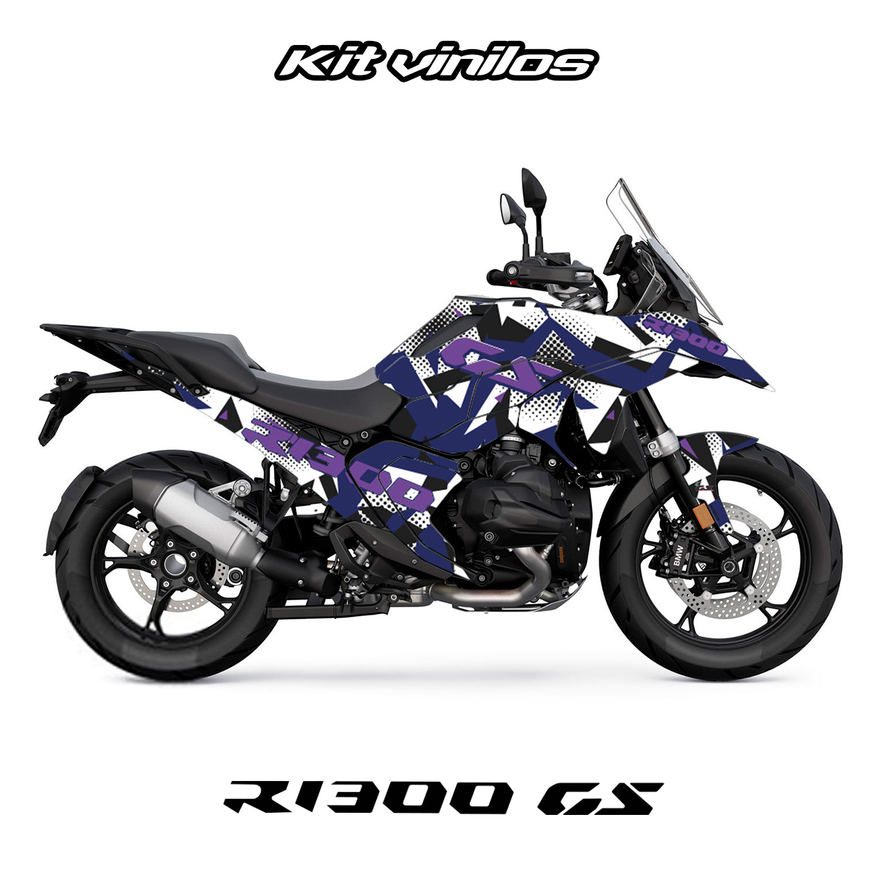 2 Pegatinas Reflectantes R1300 Para BMW R 1300 GS 2024 | Azules, Tamaño 220x25mm, Adhesivo Premontado